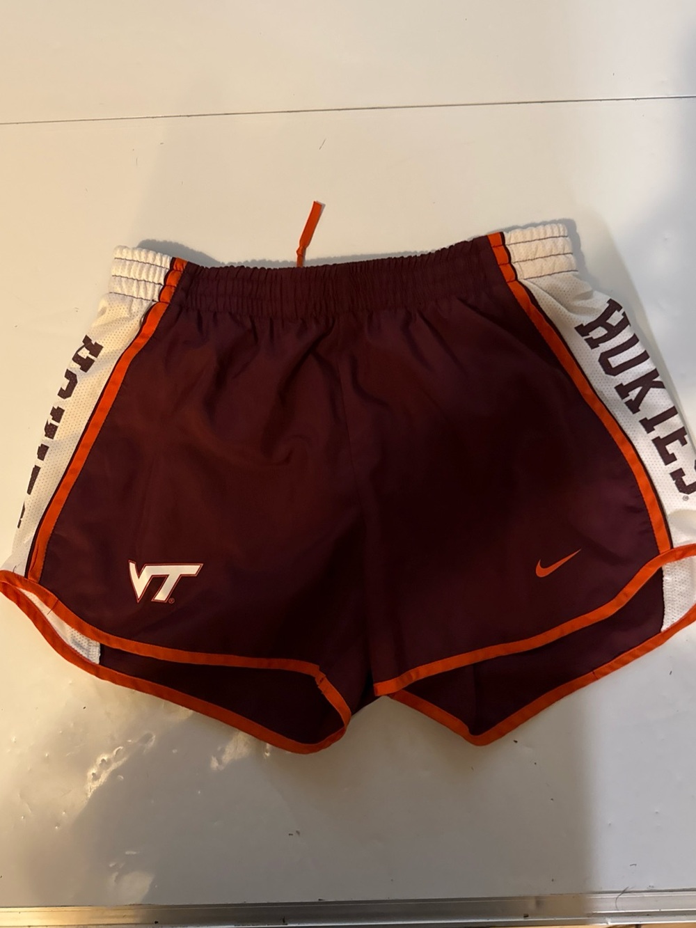 Virginia Tech Hokies Womens Maroon Nike Dri-Fit Running Shorts Sz Medium NCAA